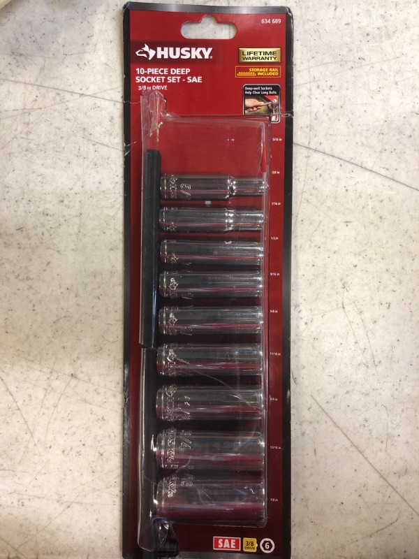 Photo 2 of 3/8 in. Drive Deep SAE Socket Set (10-Piece)