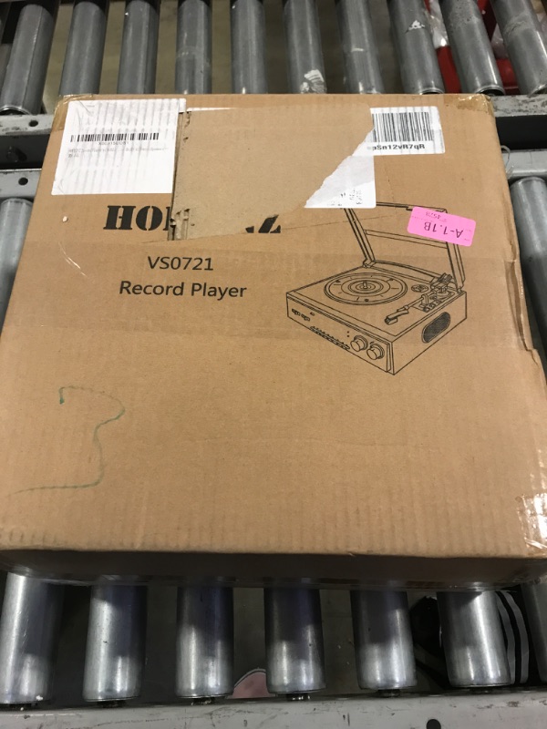 Photo 1 of HOFEINZ Record Player with Bluetooth Output, Retro Vinyl Record Player, Vintage Turntable with AM/FM Radio, Built in Stereo Speakers …