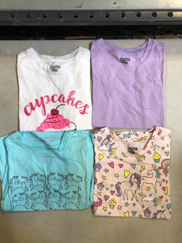 Photo 2 of Amazon Essentials Girls and Toddlers' Short-Sleeve T-Shirt Tops (Previously Spotted Zebra), Multipack OF 4; XS
