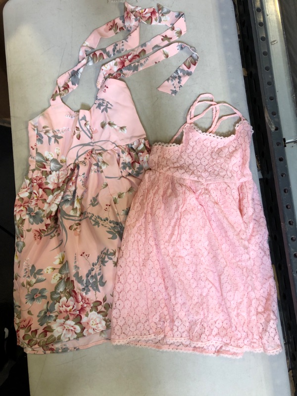 Photo 1 of 2-ITEM GIRLS DRESSES BUNDLE - FLOWER SIZE 120 (US 5T); LACE SIZE 130 (US6-7)