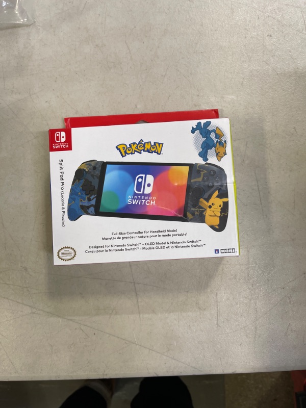 Photo 2 of HORI Nintendo Switch Split Pad Pro (Pikachu & Lucario) - Ergonomic Controller for Handheld Mode - Officially Licensed by Nintendo & Pokémon