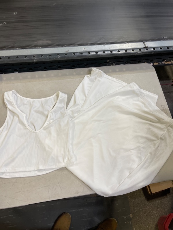 Photo 1 of 2PC DRESS, WHITE, SIZE L