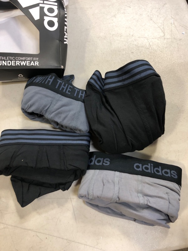 Photo 2 of adidas Men's Core Stretch Cotton Trunk Underwear (4-Pack) X-Large Black/Onix Grey/Grey
