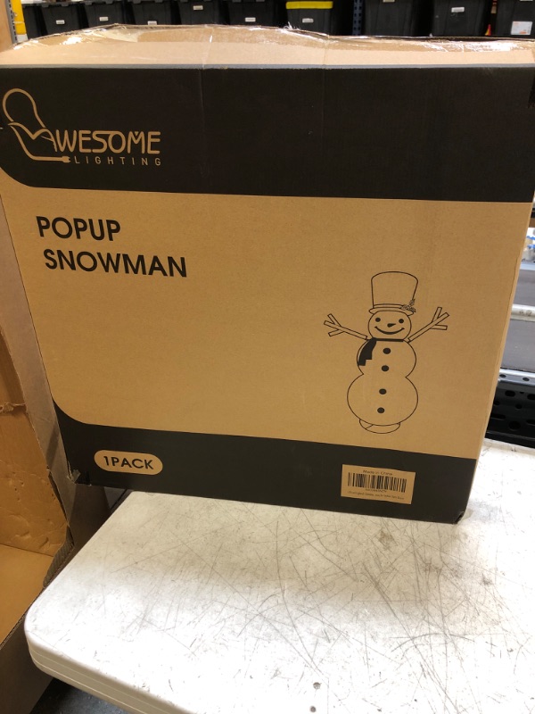 Photo 1 of 5 Ft Led Lighted Christmas Snowman for Outdoor Yard Garden Decorations, Collapsible Holiday Pop Up Fluffy Christmas Snowman for Indoor Party Decor