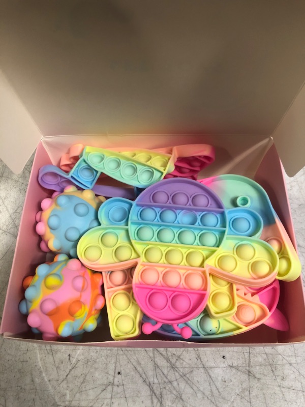 Photo 2 of 8Pack Fidget Toys Pack Set, Stress Relief Pop Fidget Toys, Sensory Fidgets for Girls Bulk Kit Birthday Party Favors, School Classroom Rewards