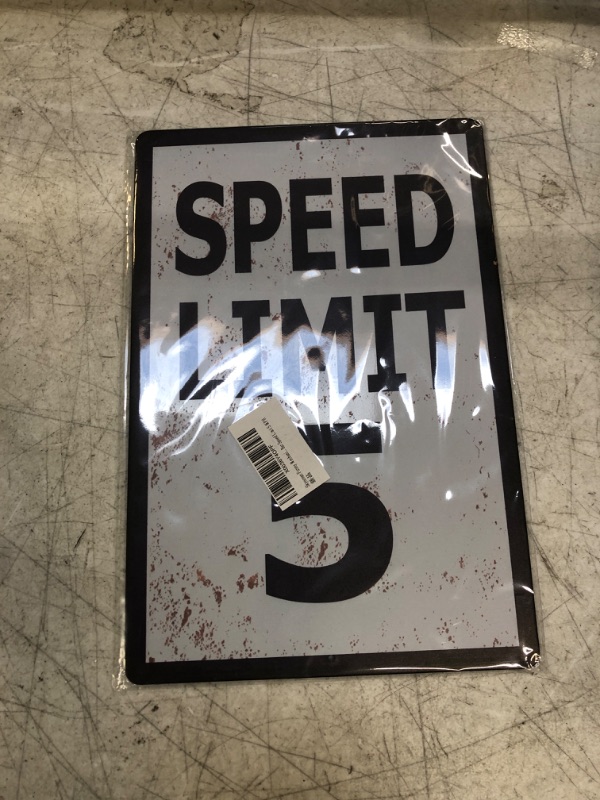 Photo 2 of Skyocean Speed Limit 5 MPH Sign, Slow Down Sign, Traffic Signs,Vintage Metal Tin Sign