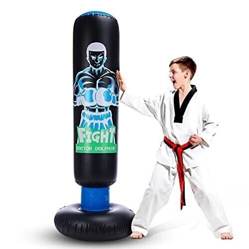 Photo 1 of Inflatable Kids Punching Bag with Stand 63 Inch with Stand Freestanding Punching