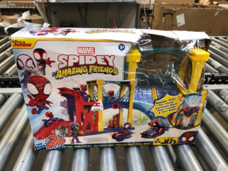 Photo 2 of Marvel Spidey & His Amazing Friends Action Figures Superheroes + Villains (Choose Figure) (Web Squad City Chase Playset)
++DAMAGED BOX++