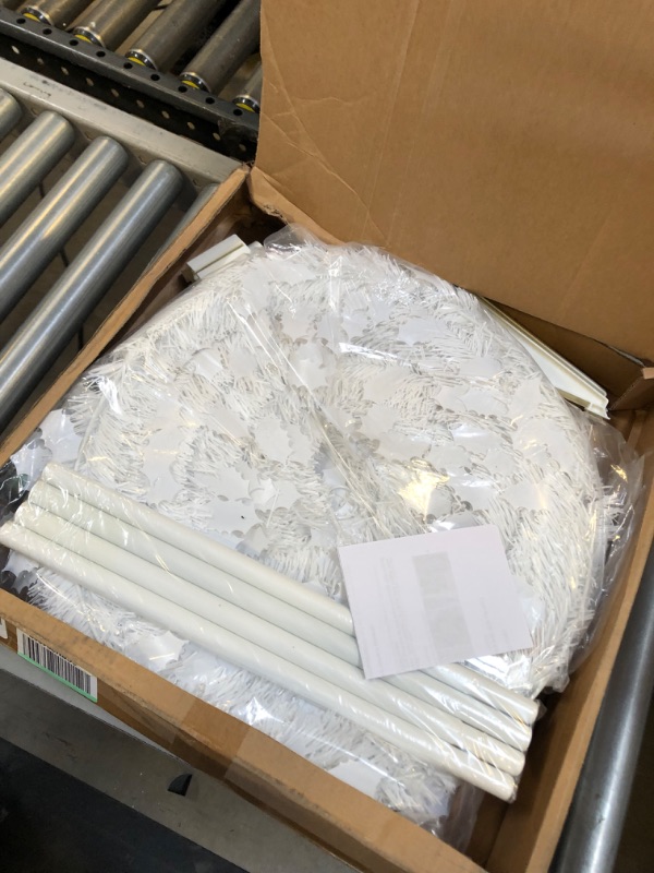 Photo 1 of 6FT Pencil Christmas Tree with 80 Lights?Battery Operated Tinsel Small Christmas Tree with Timer?Diameter 20in pop up Xmas Tree with Bow-Knot and 30 Ball Ornament for Holiday Home Party Decor?White?