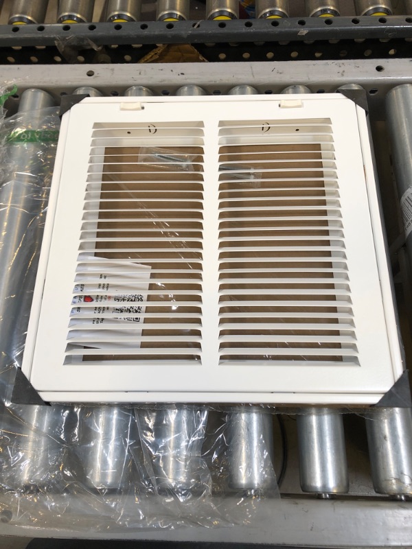 Photo 2 of 12" X 12" Steel Return Air Filter Grille for 1" Filter - Easy Plastic Tabs for Removable Face/Door - HVAC DUCT COVER - Flat Stamped Face -White [Outer Dimensions: 13.75w X 13.75h] White 12 X 12