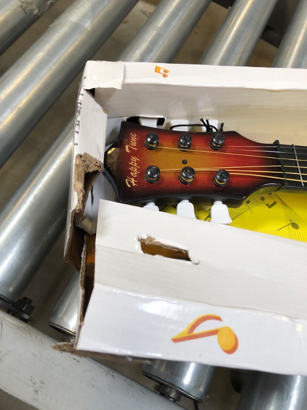 Photo 3 of Happy Tune 6 String Acoustic Guitar Toy for Kids with Vibrant Sounds and Tunable Strings (Cherry Sunburst)
++DAMAGED BOX++