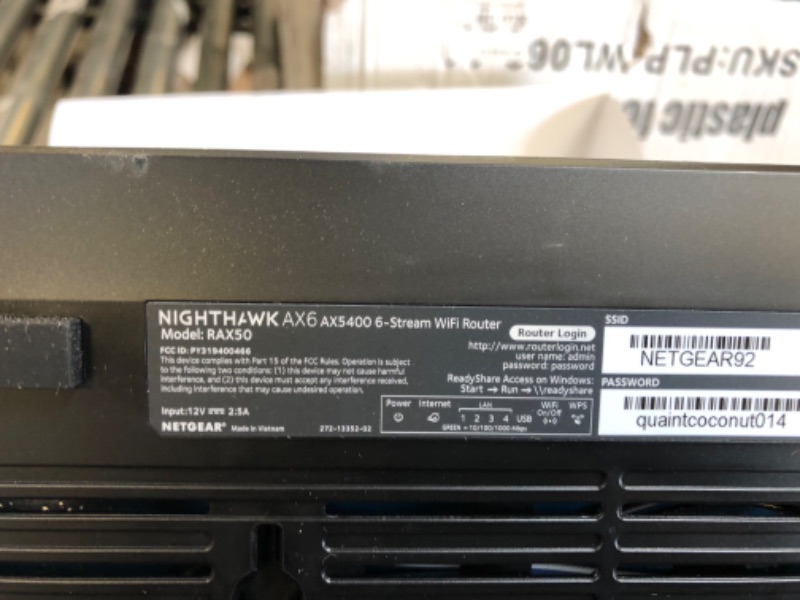 Photo 7 of NETGEAR Nighthawk 6-Stream AX5400 WiFi 6 Router (RAX50) - AX5400 Dual Band Wireless Speed (Up to 5.4 Gbps) | 2,500 sq. ft. Coverage AX5400 WiFi 6 | 6 Streams