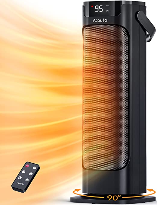 Photo 1 of 24" Space Heaters for Indoor Use, 1500W Fast Heating 90° Oscillating Portable Electric PTC Ceramic Heater, with Thermostat, Overheat Protection, 12H Timer, Remote, ETL Certified, for Bedroom Office