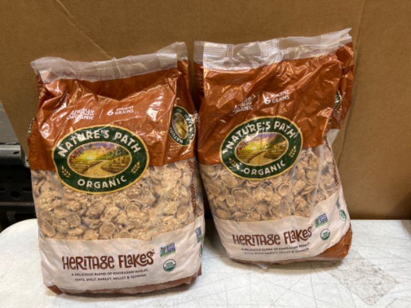 Photo 1 of  exp jun /15/2024   Nature's Path Organic Cereal, Heritage Flakes, 32 Ounce Bag 2 bags 