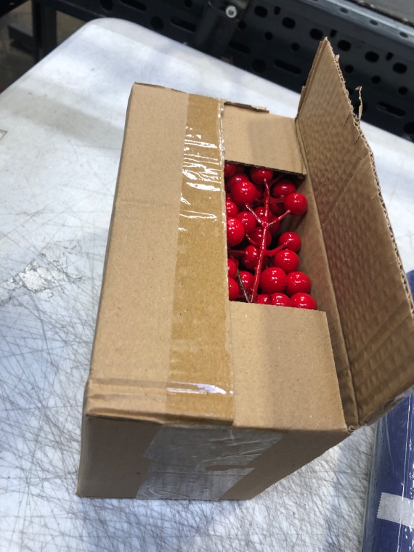 Photo 2 of 30 Pack Artificial Red Berries,8.1 Inch Fake Red Berries,Red Berry Stem Picks for Christmas Tree,Wreath Decoration Holiday Home Crafts