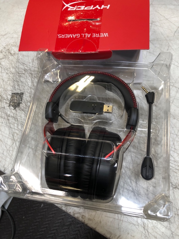 Photo 2 of HyperX Cloud II Wireless - Gaming Headset for PC, PS4/PS5, Nintendo Switch, Long Lasting Battery Up to 30 Hours, 7.1 Surround Sound, Memory Foam, Detachable Noise Cancelling Microphone, Mic Monitoring Red Wireless Cloud II