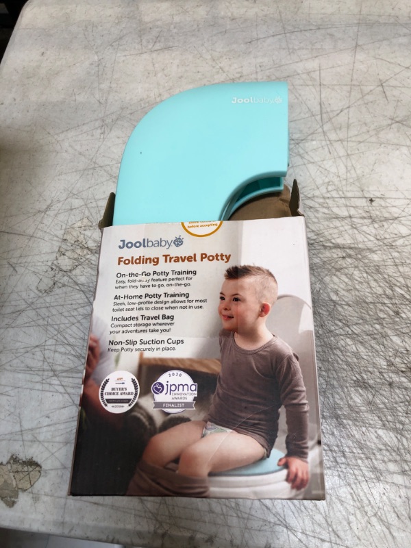 Photo 2 of Folding Travel Potty Seat for Boys and Girls, Fits Round & Oval Toilets, Non-Slip Suction Cups, Includes Free Travel Bag - Jool Baby Aqua