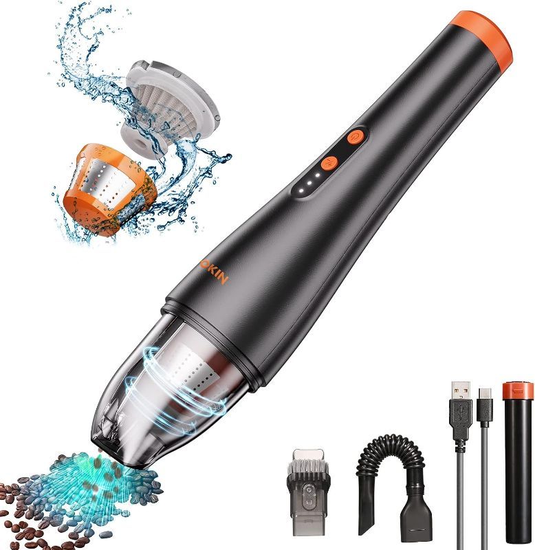 Photo 1 of iMMDOKIN Cordless Handheld Vacuum, Mini Vacuum Dusbuster Portable 8000Pa Hand Vacuum Cleaner Car Vacuum with LED Headlights & Replaceable Battery for Car Interior, Pet Hair, Home, Office Cleaning
