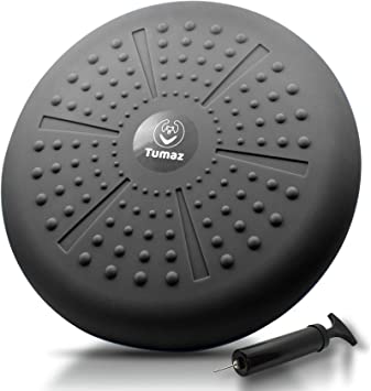 Photo 1 of  Wobble Cushion - Wiggle Seat to Improve Sitting Posture & Stay Focused for Sensory Kids, Balance Disc to Core Strength & Flexible Seating [Extra Thick Balance Board, Pump Included Wobble Board]