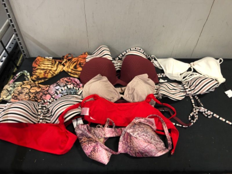 Photo 1 of 11pcs bag of swim suit tops only all different sizes