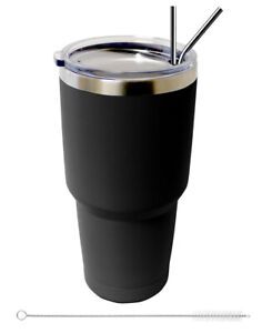 Photo 1 of 5 Pack of 30oz stainless steel tumblers Insulated:: 5 Black tumblers; 4 lids; 5 straw packs