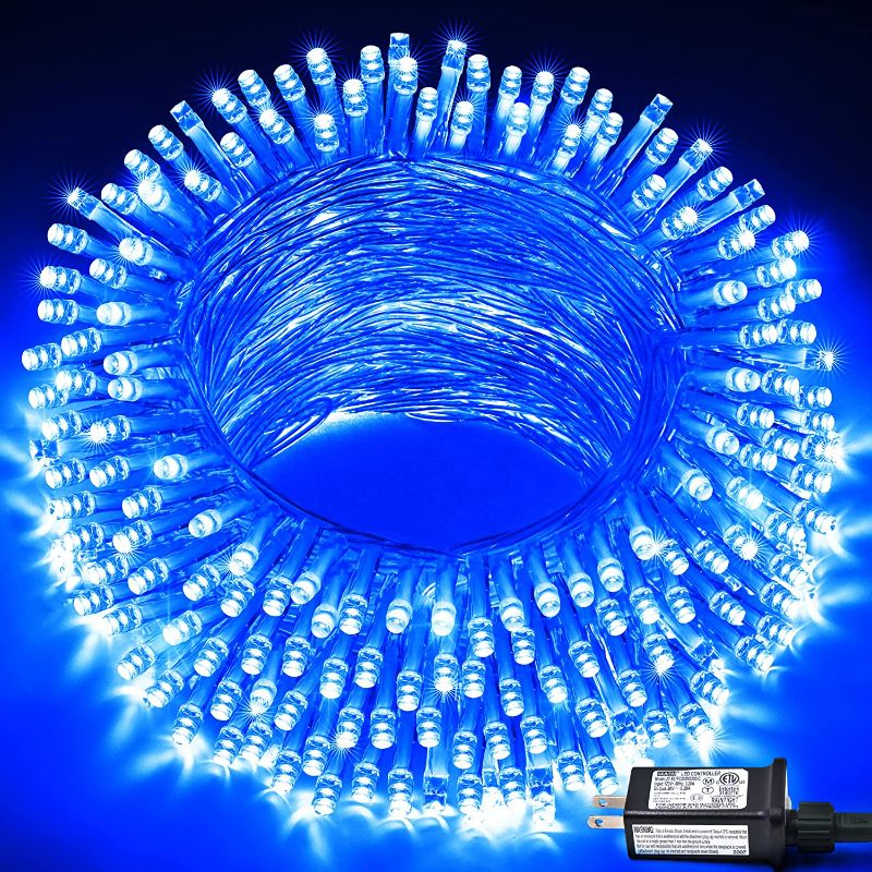 Photo 1 of 1000 LED Blue Christmas Tree Lights, 8 Modes Blue LED Christmas Lights Indoor, Blue Fairy String Lights Outdoor Waterproof for Christmas, Christmas Tree Decorations, Xmas, Party, Garden