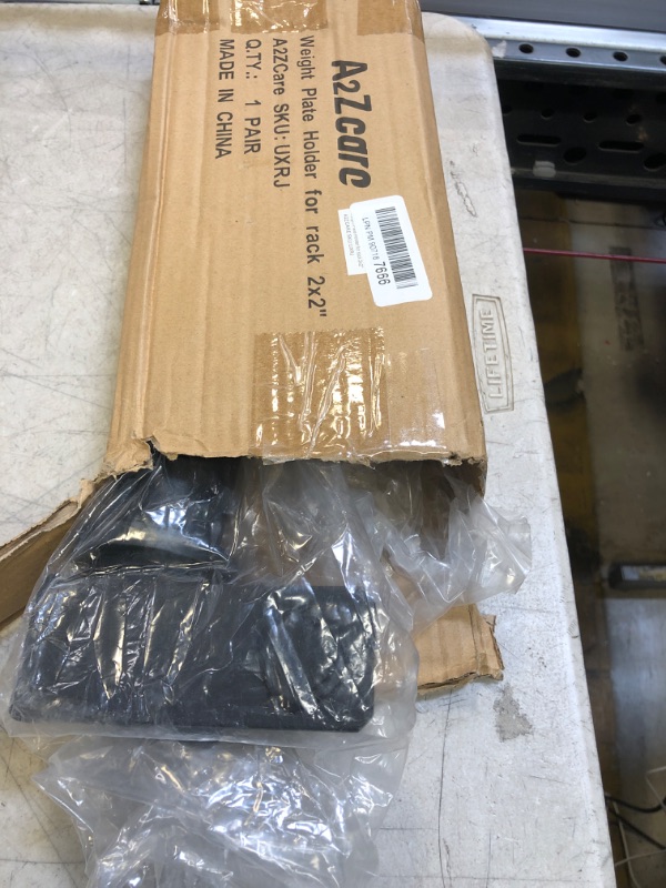 Photo 1 of A2ZCARE Weight Plate Holder - Attachment Power Cage Rack for Power Rack - Weight Plates Storage Fit 2-inch Olympic Weight Plates Weight Plate Holder for Rack 2x2 (inch) - Pair