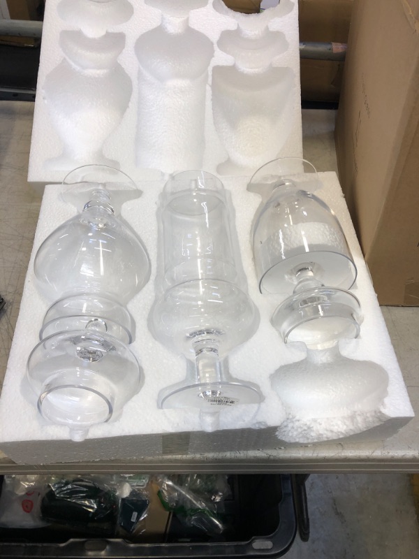 Photo 1 of 3 PC GLASS VASES 