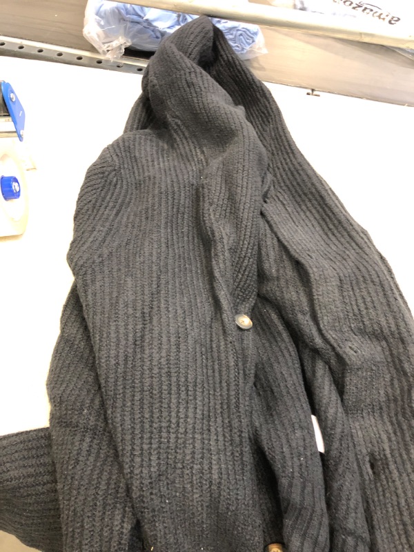 Photo 1 of Amazon Essentials Men's Long-Sleeve Soft Touch Shawl Collar Cardigan Large Black