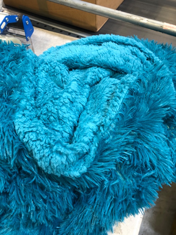 Photo 1 of 60 X  80 IN LIGHT BLUE SHERPA BLANKET 