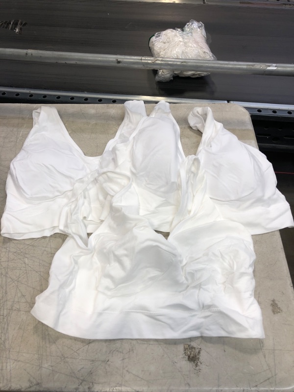 Photo 1 of 5XL WHITE SEAMLESS LOUNGE BRAS ( 3 COUNT ) 