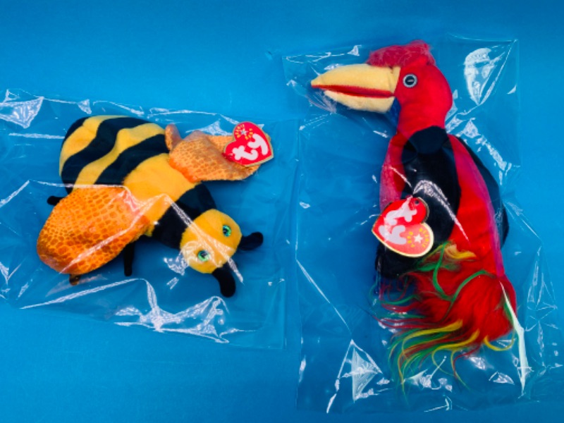 Photo 1 of 892567… 2 TY beanie babies in plastic bags 