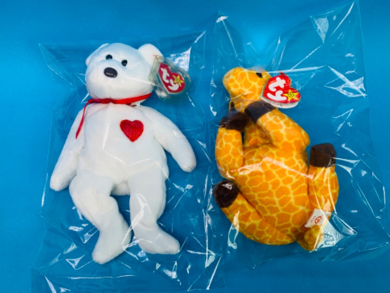 Photo 1 of 892568… 2 TY beanie babies in plastic bags 