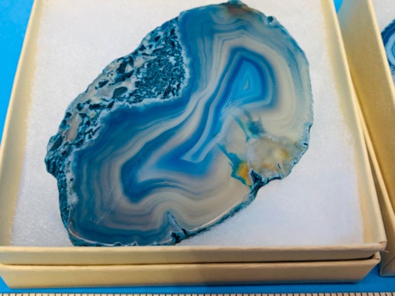 Photo 2 of 892570…2 agate rock slices In gift boxes 