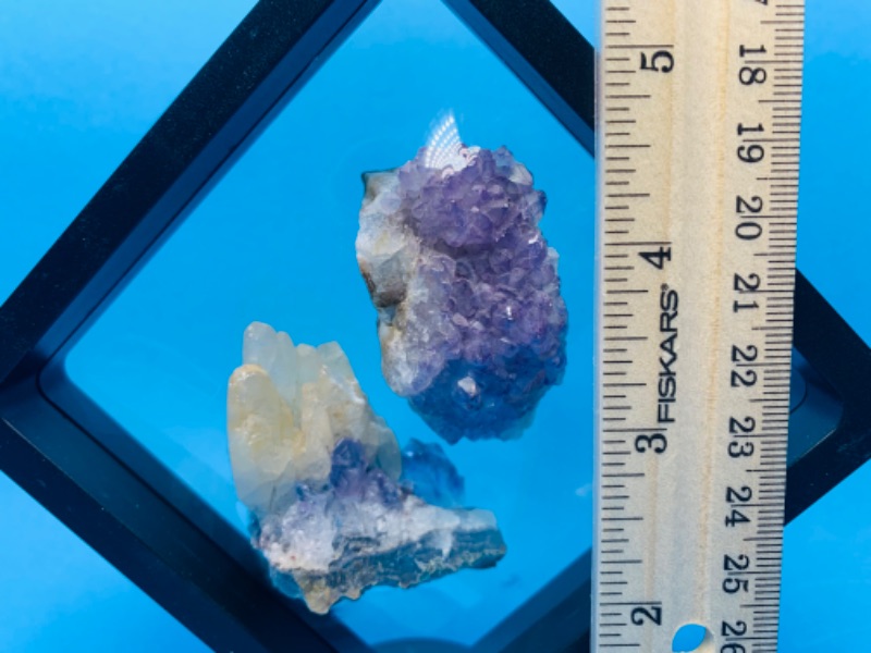 Photo 1 of 892596…2 amethyst crystal rocks in 4 x 4” display 