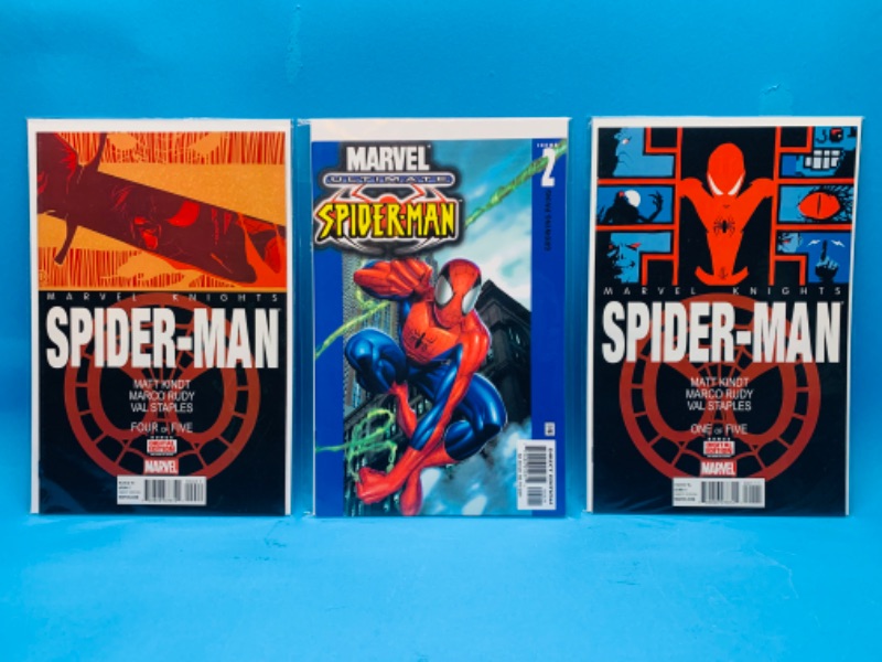 Photo 1 of 892733…3 Spider-Man comics in plastic sleeves 