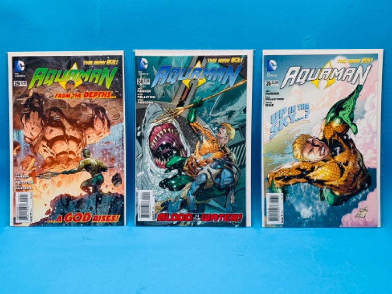 Photo 1 of 892746…3 Aquaman comics in plastic sleeves