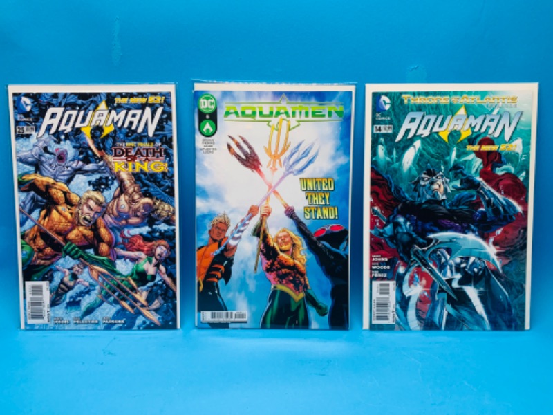 Photo 1 of 892747…3 Aquaman comics in plastic sleeves