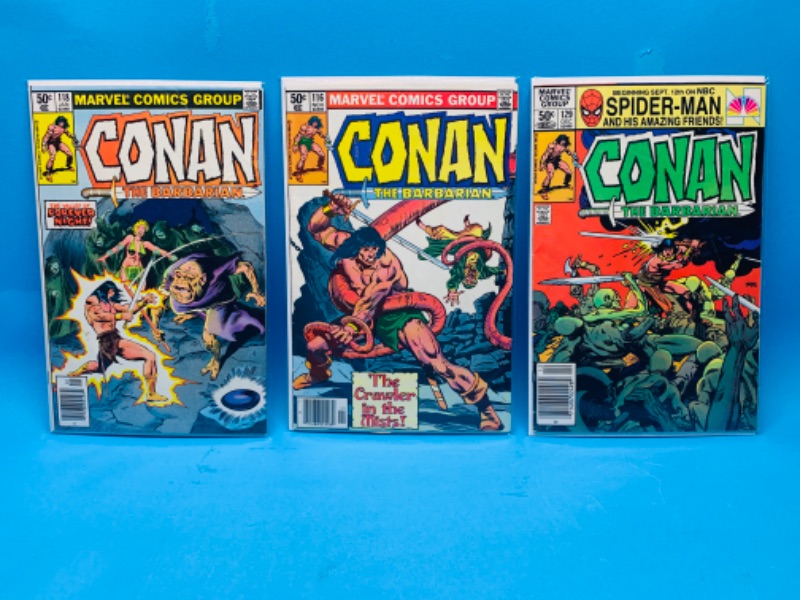 Photo 1 of 892758…3 vintage $.50 Conan comics in plastic sleeves 