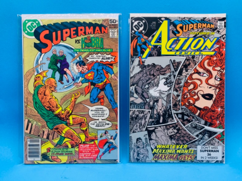 Photo 1 of 892761…2 vintage Superman comics in plastic sleeves 