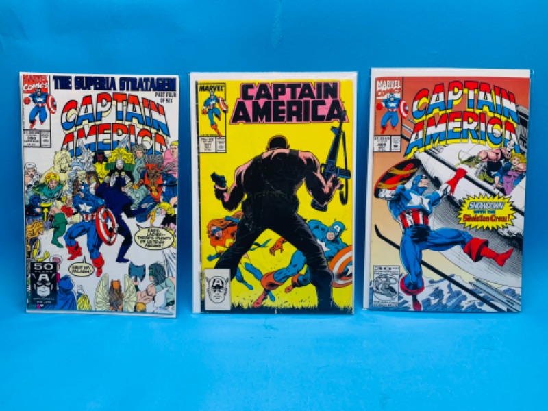 Photo 1 of 892768… 3 captain America comics in plastic sleeves 