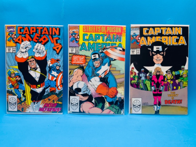 Photo 1 of 892769… 3 captain America comics in plastic sleeves 