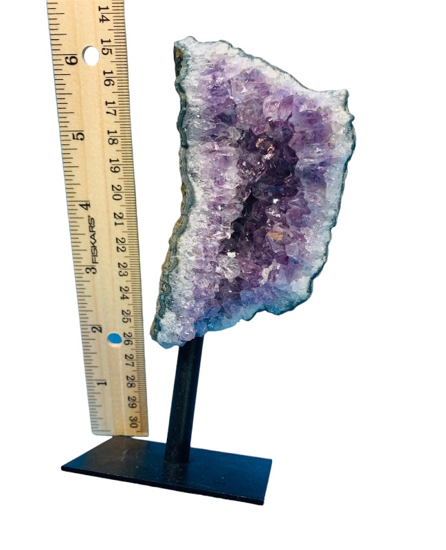 Photo 2 of 892778…6” amethyst crystal rock on stand - height includes stand 