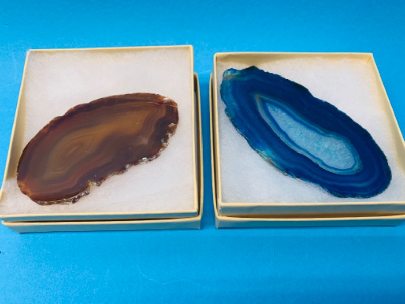 Photo 1 of 892780…2 agate slices in gift boxes