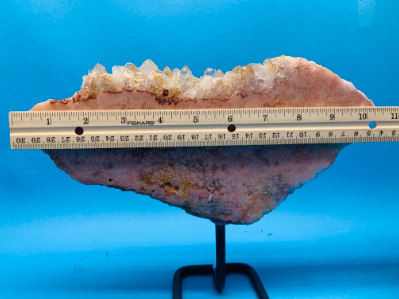 Photo 3 of 892782…large 10.5 x 8”  pink amethyst quartz crystal rock on stand  - height is including stand