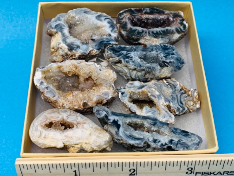 Photo 1 of 892790…7 mini polished geode septarian rocks in gift box 