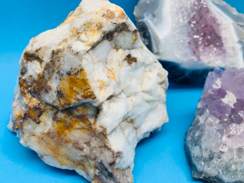 Photo 3 of 892797…5 large amethyst, snow quartz, and purple quartz rocks 