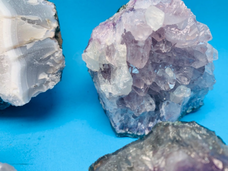 Photo 7 of 892797…5 large amethyst, snow quartz, and purple quartz rocks 