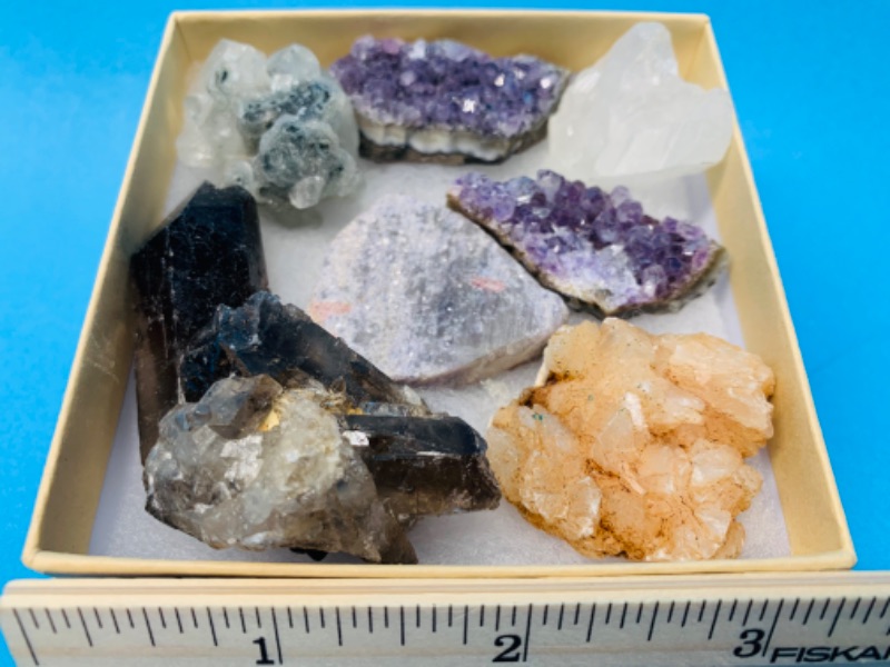 Photo 1 of 892802…smokey quartz, amethyst, and crystal rocks in gift box 