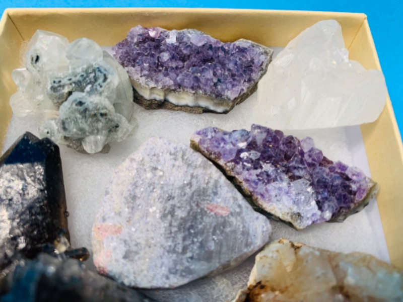 Photo 3 of 892802…smokey quartz, amethyst, and crystal rocks in gift box 